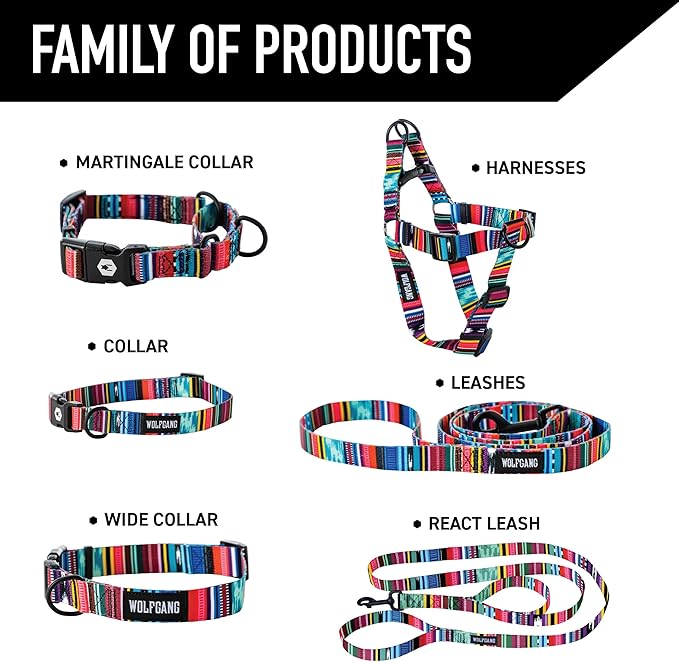 Wolfgang Heavy Duty Adjustable Dog Harness, Pull-Tested to Over 800 lbs for Walking & Training, Quetzal Print, Medium