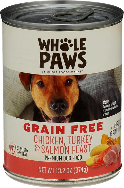 Whole Paws, Whole Paws, Chicken, Turkey and Salmon Dog Food, 13.2 Ounce