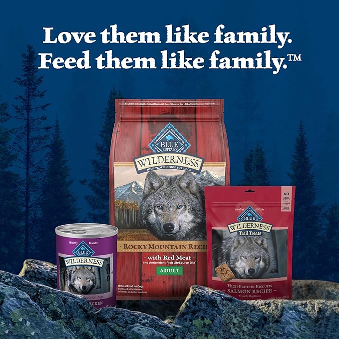 Blue Buffalo Wilderness Adult Wet Dog Food,High-Protein & Grain-Free,Made with Natural Ingredients,Beef & Chicken Grill,12.5-oz Cans,(Pack of 24)