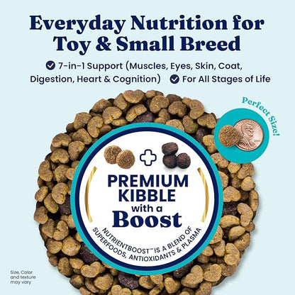 Solid Gold Toy & Small Breed Dog Food Dry Small Bites – Bison & Healthy Whole Grain Dogfood – High Fiber Healthy Dog Kibble w/Probiotics for Gut Health – NutrientBoost™ – 11 lb