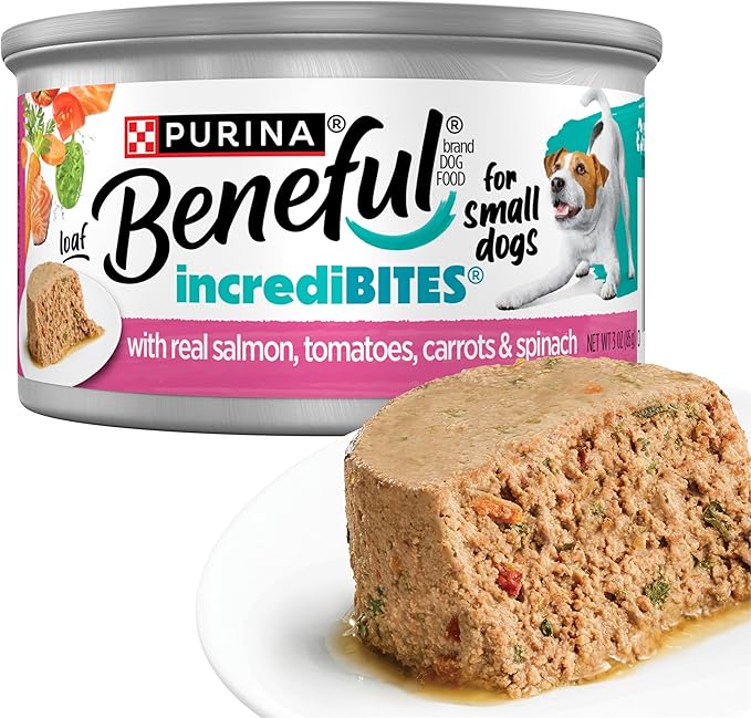 Purina Beneful Small Breed Wet Dog Food, IncrediBites Loaf With Real Salmon Recipe - (Pack of 12) 3 oz. Cans