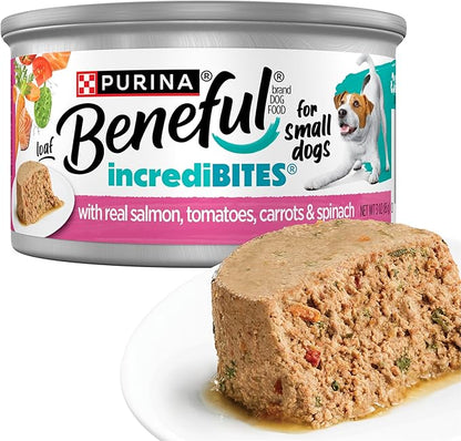 Purina Beneful Small Breed Wet Dog Food, IncrediBites Loaf With Real Salmon Recipe - (Pack of 12) 3 oz. Cans