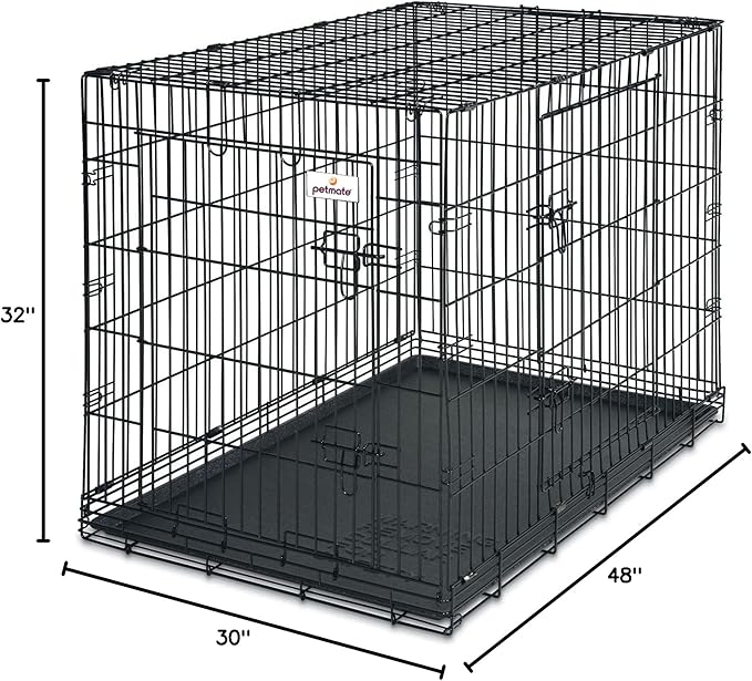 Petmate 43-Inch 2-Door Training Retreats Wire Kennel for Dogs, 90 to 125-Pound