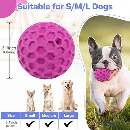 Indestructible Squeaky Dog Balls, Dog Toys for Aggressive Chewers Large Breed for Relieving Anxiety, Tough Dog Chew Toys Balls for Aggressive Chewers, Outdoor Squeaky Cognitive Dog Toys