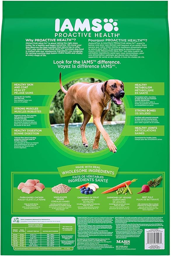 IAMS Proactive Health Large Breed Dry Dog Food, Adult Dry Dog Food for Large Breeds, Chicken, 30 lb. Bag