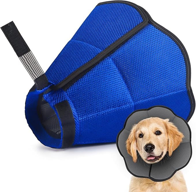 Hard & Heavy Plastic Dog Cone Collar Alternative for Lab Golden GSD (Small&Medium Sized), Adjustable Elizabethan Protective Cone for Healing, Comfortable Pet Recovery Collar Cone of Shame Anti-Lick