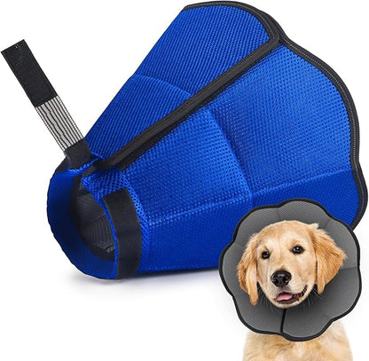 Hard & Heavy Plastic Dog Cone Collar Alternative for Lab Golden GSD (Small&Medium Sized), Adjustable Elizabethan Protective Cone for Healing, Comfortable Pet Recovery Collar Cone of Shame Anti-Lick