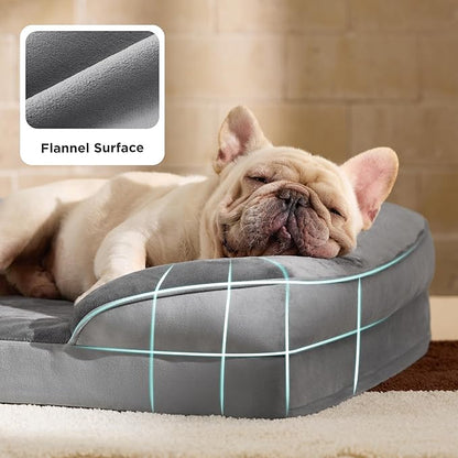 Bedsure Orthopedic Dog Bed Medium Size Dogs - Washable Medium Dog Cat Bed Waterproof, Comfort Pet Couch Sofa with Washable Removable Cover, Pets Bed with Nonskid Bottom, Lavender, 28"