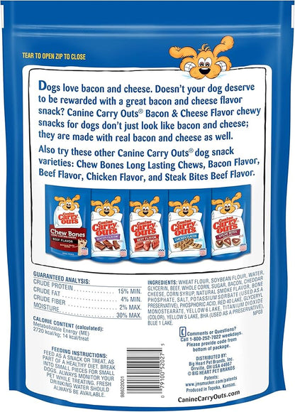 Canine Carry Outs Dog Treats, Bacon & Cheese Flavor, 22.5 Ounce (Pack of 6), Made with Real Bacon and Cheese