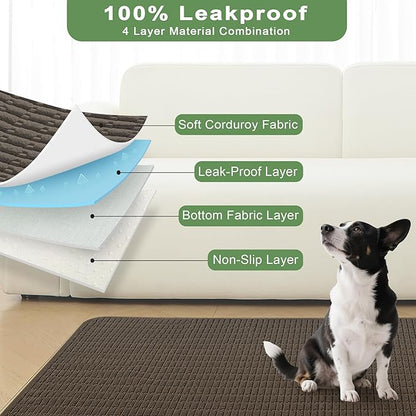 Washable Pee Pads for Dogs, Reusable Puppy Pads Dog Pads, Non-Slip Dog Pee Pads, Leakproof Pet Pee Pads Wee Wee Pads for Dogs. (Coffee, 60"x60"(Pack of 1))