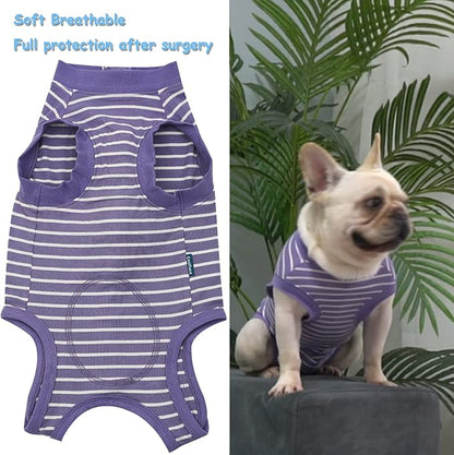 Dog Surgery Recovery Suit - After Spay, Abdominal Wounds Post Surgical Recovery, Anti Licking Breathable Dog Onesies for Small, Medium & Large Pet, Alternative Bandages Cone E-Collar
