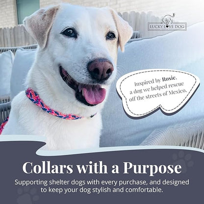 Lucky Love Dog - Adjustable Dog Collar with Easy Click Buckle for Small Dogs, Durable, & Comfortable for Male & Female Dogs, Pet Collar for Puppies & Adult Dogs - Rosie, Small
