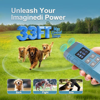 Dog Bark Deterrent Device,G3 Anti Barking Device for Dogs, Bark Stopper with Display,Ultrasound Dog Bark Deterrent,for Indoor/Outdoor/Safe and Effective Bark Stopper with Flashlight (Blue)