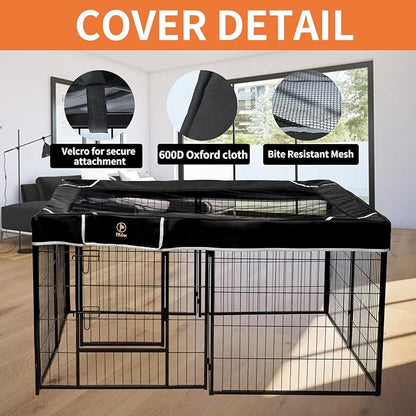 PJYuCien Rectangle Playpen Bottom Pad- Stabilize The Dog Play Pen, Fits 8 Panels 24" Width Metal Dog Playpen -24"x72" Assembly Size 600D Oxford Cloth Waterproof Playpen Bottom (Only Bottom Pad)