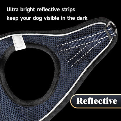 YIMEIS Dog Harness and Leash Set, No Pull Soft Mesh Pet Harness, Reflective Adjustable Puppy Vest for Small Medium Large Dogs, Cats (Navy & Black, X-Small (Pack of 1)