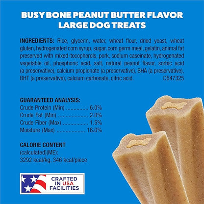 Purina Busy Bone Adult Dog Chew Bone Treats, Peanut Butter - 10 ct. Pouch