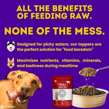 HOLI Lamb Liver Dog Food Topper – Freeze Dried Lamb Liver Dog Topper for Dry Food – Single Ingredient, Human-Grade Meal Topper for Picky Dogs – Grain Free & All Natural - 8oz