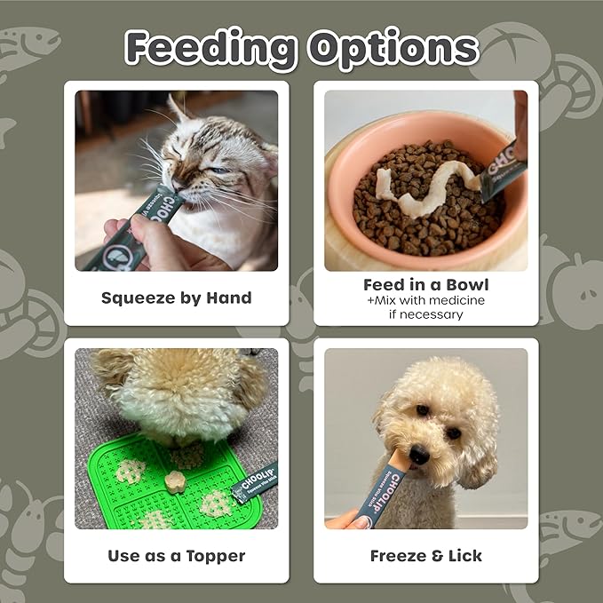 Choolip Squeeze Vita Stick Lickable Cat and Dog Treats, 7-Count Liver Support, Salmon and Lobster with Milk Thistle, CoQ10 and Vitamin E, Vet-Formulated