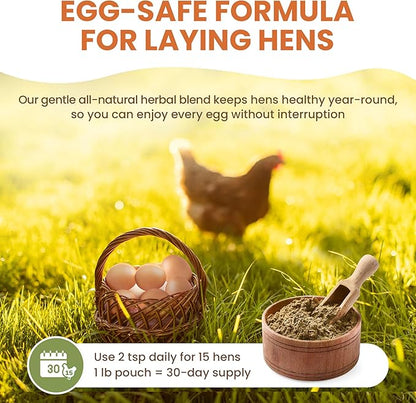 Natural Chicken Dewormer Chili Mix Powder (1 lb) | Herbal Poultry Wormer & Parasite Support for Laying Hens | Egg-Safe Chicken Dewormer for Backyard Flocks | 1 lb Bag