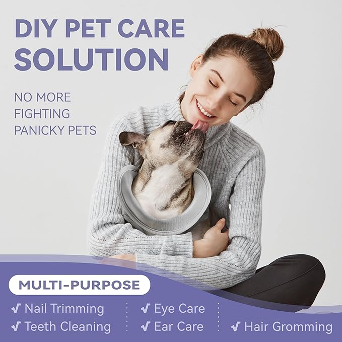 Loflaze Dog Grooming Hammock Harness for Dogs & Cats with Pet Nail Clipper Trimmer - Cat Hanger Sling for Trimming Clipping Nails- Dog Hammock Restraint Bag for Small Medium Large pet （ Purple XL）