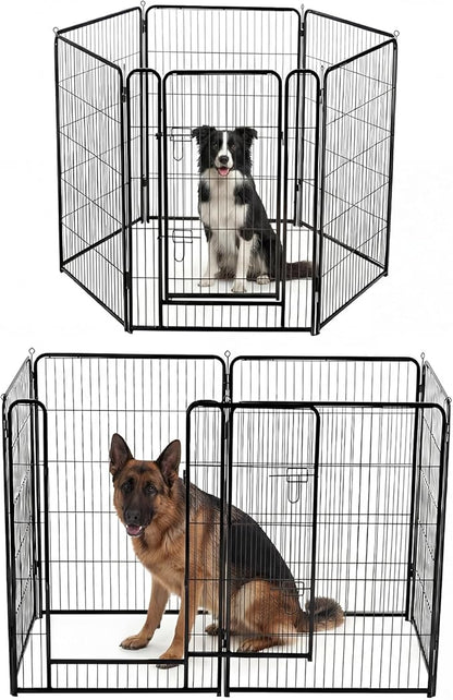 DUMOS Dog Playpen Indoor, Metal 40 Inch 6 Panels Foldable Pet Fence with Door, Outdoor Small Medium Large Dog Puppy Portable Exercise Play Pen for RV Camping, Trips, Play Yard