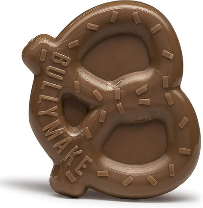 BULLYMAKE Brown Tough Chew Pretzel Toy for Dogs, Durable Nylon Dog Toys for Aggressive Chewers, Dental Stimulating, Tough Chew, Boredom Busting, Pet Supplies, Made in USA