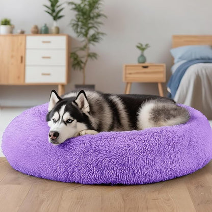 Extra Large Dog Beds, 36 Inch Human Dog Anxiety Relief Comfort Bed, Indestructible & Chew Proof Pet Beds (Purple)