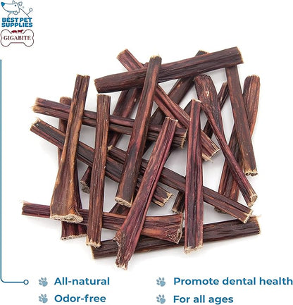 GigaBite Beef Esophagus Dog Treats - Natural Gullet Sticks for Dogs, High Protein Single Ingredient Dog Chews, Rawhide Free Dental Dog Treats for All Dog Breeds - Sticks (6 Inch), Pack of 18