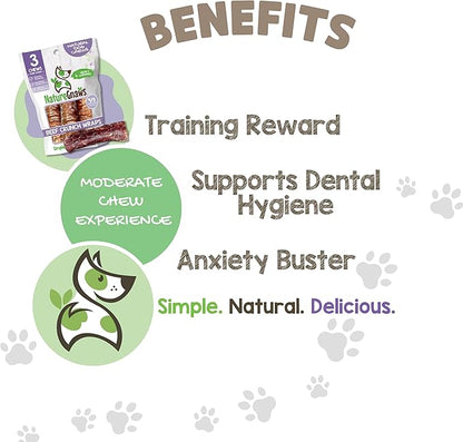 Nature Gnaws Beef Trachea Crunch Wraps for Dogs, 3 Count, Pack of 4 | Long Lasting | Natural Beef Jerky | Rawhide Free | Dog Chew Bones