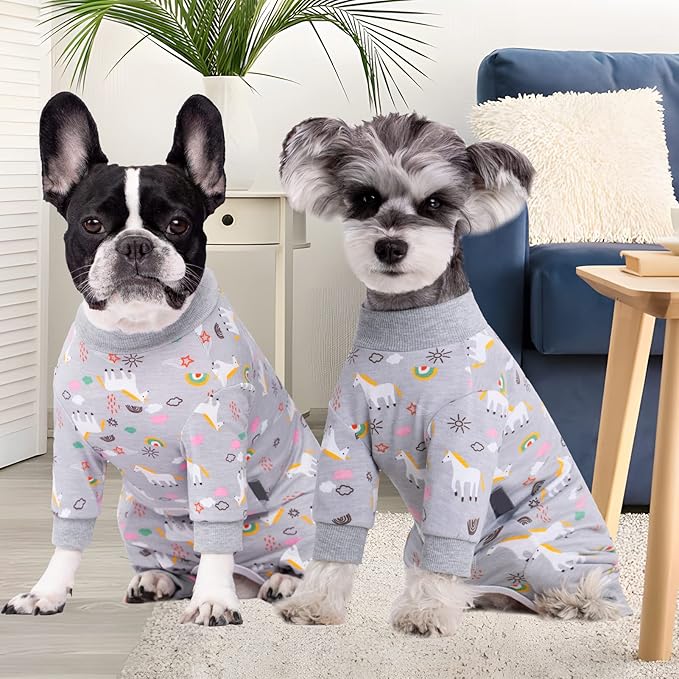 Dog Surgery Recovery Suit, Dog Onesie for Surgery Female Male Dogs, Dogs Pajamas Long Sleeve, Small Dogs Onesie, Abdominal Wound Bandages Surgical Suit, Cat Recovery Suit for Shedding Skin Disease