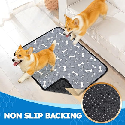 Washable Pee Pads for Dogs, Absorbent Reusable Puppy Training Pads, Leakproof, Non-Slip, Waterproof Cat Doggie Pad Pet Potty Mat for Indoor&Outdoor, Whelping, Playpen, Crate, Gray 28"x40"