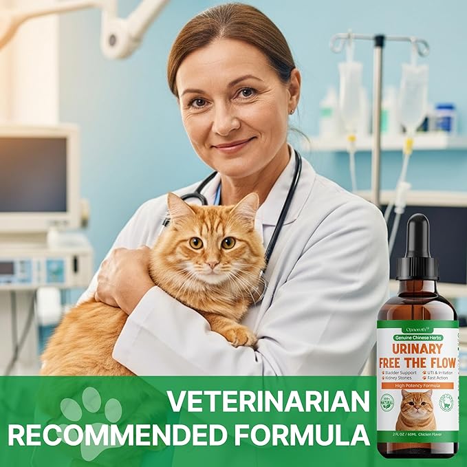 Cat Bladder Remedy for Stones & Crystals, Kidney StonesDissolver forCat- Urinary Free The Flow - Cat Urinary Tract Infection Treatment for Stones, Herbal CatUTI Remedy for Stone Relief & Prevention
