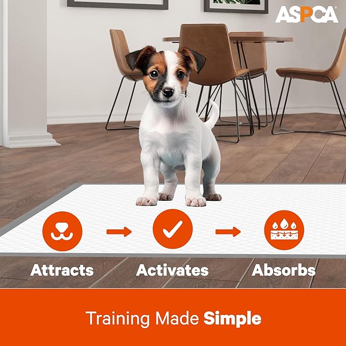 ASPCA Scented Puppy Pads, [50 Count], Dog Pee Pads for Training, Absorbent Potty Pads for Dogs, Quick-Drying Leakproof Large Dog Pads with Odor Control, 26"x30", XL Puppy Pads for Indoor/Outdoor Use