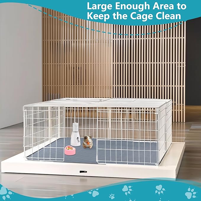 Bunlitent Washable Guinea Pig Cage Liner, 24 x 47 (3 Pack), Waterproof Reusable & Anti Slip Guinea Pig Bedding Fast and Super Absorbent Pee Pad for Small Animals, for Midwest Cage Area