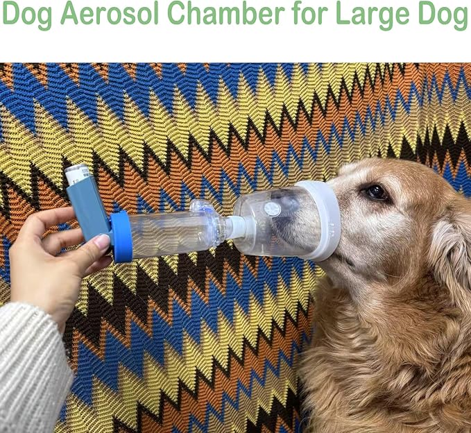 Dog Inhaler Spacer, Canine Aerosol Chamber with Silicone Oxygen Mask,for Home Outdoor Designed for Large Dogs (L)