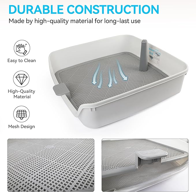 ALL FOR PAWS Pee Pad Holder, XL Dog Litter Box, Puppy Pads Holder, Puppy Potty Tray for Small/Medium/Large Dog Potty Training, 25" x 25"