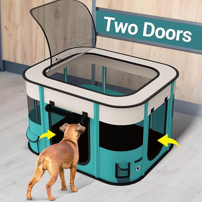 NOCOEX Foldable Playpen for Dogs & Cats, Portable Dog Crates Pet Kennel Tent Fence, Puppy playpen Indoor, Outdoor Travel Use Camping with Carrying Case for Small Medium Dogs,Cats,Animals,Rabbits