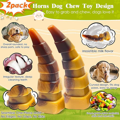 WOWBALA Dog Chew Toys for Aggressive Chewers, 2 Pack Indestructible Dog Toys for Large Dogs, Super Chewer Pet Toy for Large Medium Small Breed