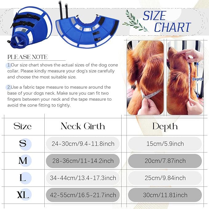 Dora Bridal Dog Cone Collar for Medium Dogs After Surgery, Soft Comfy Recovery Pet Cone Alternative, Adjustable Elizabethan Collar for Dogs to Stop Licking, Blue, M