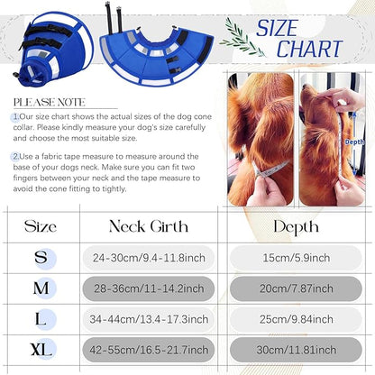 Dora Bridal Dog Cone Collar for Extra Large Dogs After Surgery, Soft Comfy Recovery Pet Cone Alternative, Adjustable Elizabethan Collar for Dogs to Stop Licking, Blue,XL