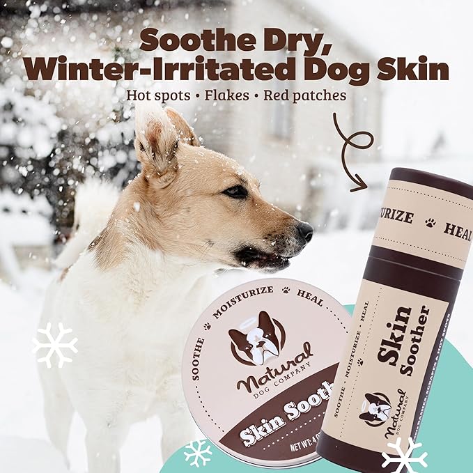 Natural Dog Company Skin Soother Bundle, Includes 2oz Tin + 0.15oz Stick, All Natural Healing Balm for Dogs, Relieves Dry, Itchy Skin, Treats Skin Irritations, Wounds, Hot Spots, Dermatitis