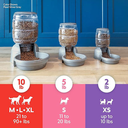 Petmate Replendish Gravity Feeder, 5 lb, Blue, Made in USA