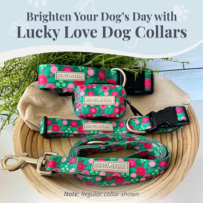 Lucky Love Dog Martingale Dog Collar - Adjustable, No-Slip, Durable, & Soft Webbing Collar for Male and Female Dogs Ideal for Training & Walking - Penny, Large