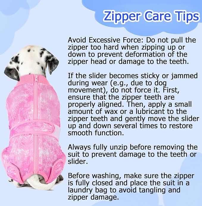 Lukovee Recovery Suit for Dogs, Zipper On Recovery Suit for Female Male Dog, Onesie Abdominal Wounds Cone E-Collar Alternative Prevent Licking Spay Recovery Suit (L, 2TPI)