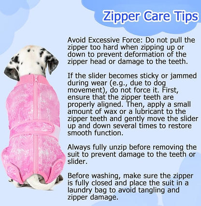 Lukovee Recovery Suit for Dogs, Zipper On Recovery Suit for Female Male Dog, Onesie Abdominal Wounds Cone E-Collar Alternative Prevent Licking Spay Recovery Suit (XXL,TPI)