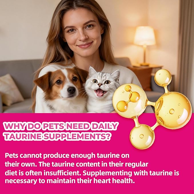 Just Try 7OZ Taurine for Cats & Dogs with CoQ10 - Heart Supplement Powder Support Heart, Vision and Immune System Health