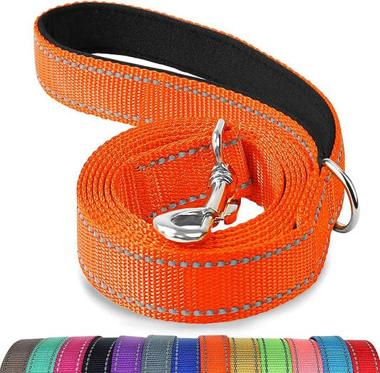 Joytale Dog Leash, 6 FT Double-Sided Reflective, Padded Handle Nylon Heavy Duty Leashes for Small Dogs Walking, Orange