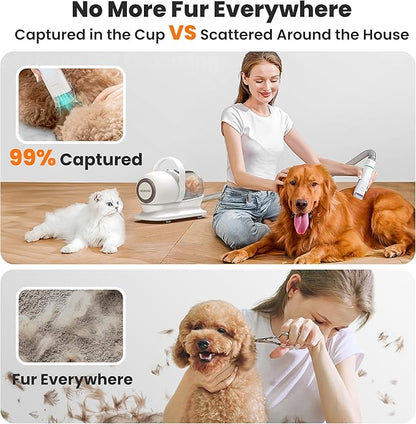 Neakasa P1 Pro Dog Grooming Vacuum Kit, 6-in-1 Pet Hair Grooming with Clippers and Vacuum, 9000Pa Suction, Low Noise, 1L Dust Cup for Home Shedding & Trimming