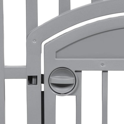 IRIS USA 34" Dog Playpen Tall Dog Playpen Indoor – 8-Panel Puppy Playpen with Door, 63 x 63 x 34, Extra Tall Dog Play Pen Indoors for Large Dogs, Plastic Pet Playpen, Indoor Dog Pen, Gray