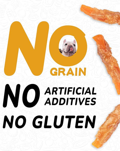 PAWUP Dog Treats Chicken Jerky Wrapped Sweet Potato, Natural Ingredients w/Taurine, Grain Free Dog Treats, 12.5 oz